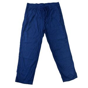 32 Degrees Cool Womens Linen Blend Pants Size Medium Blue Elastic Waist 32